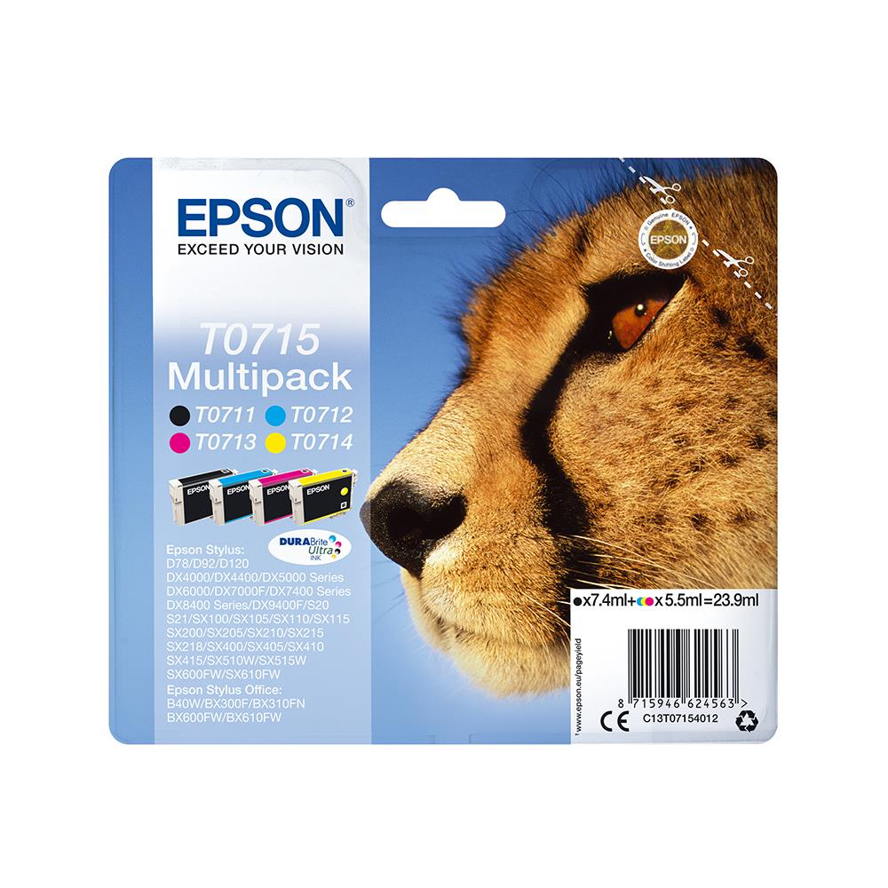 EPSON C13T07154022 - C13T07154022 C13T07154020 CART.INK-JET MULTICOLOR GHEPARDO SEC.BLISTER T0715