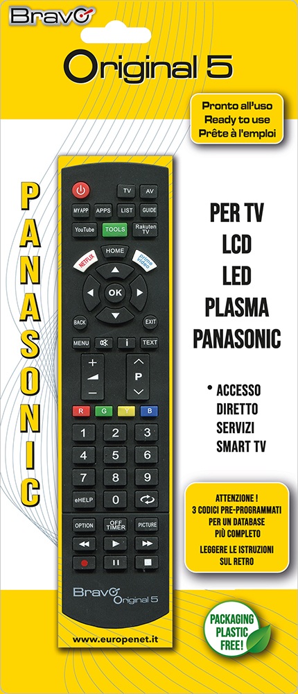BRAVO ORIGINAL5 - Originalfernbedienung für Panasonic Fernseher