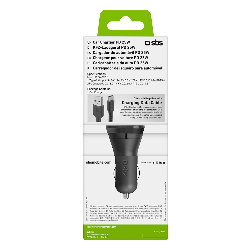 SBS TECRPD25W - USB-C Auto Ladegerät 25W