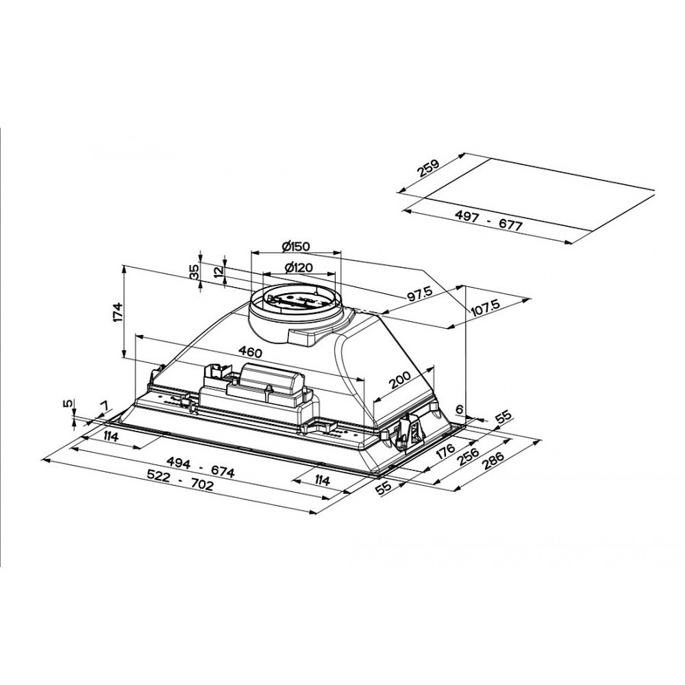 FABER 3050599323 - Faber 52cm Einbauhaube