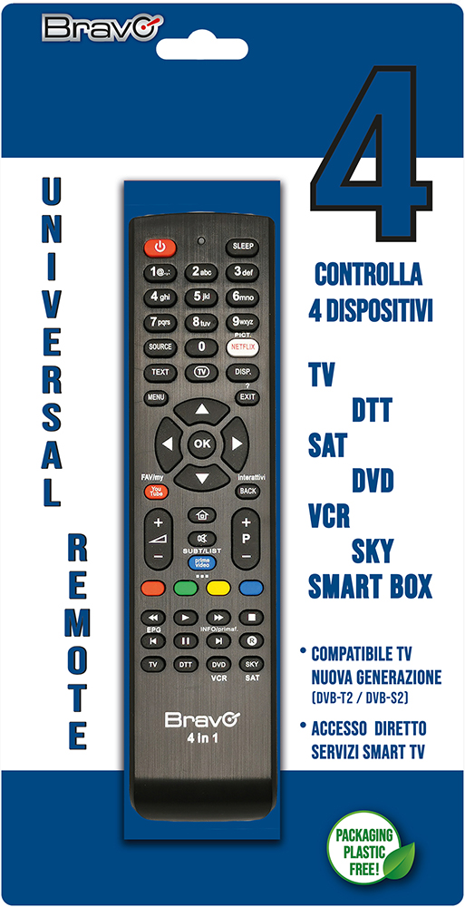 BRAVO TCUNIV4IN1 - Telecomando Universale 4 in 1