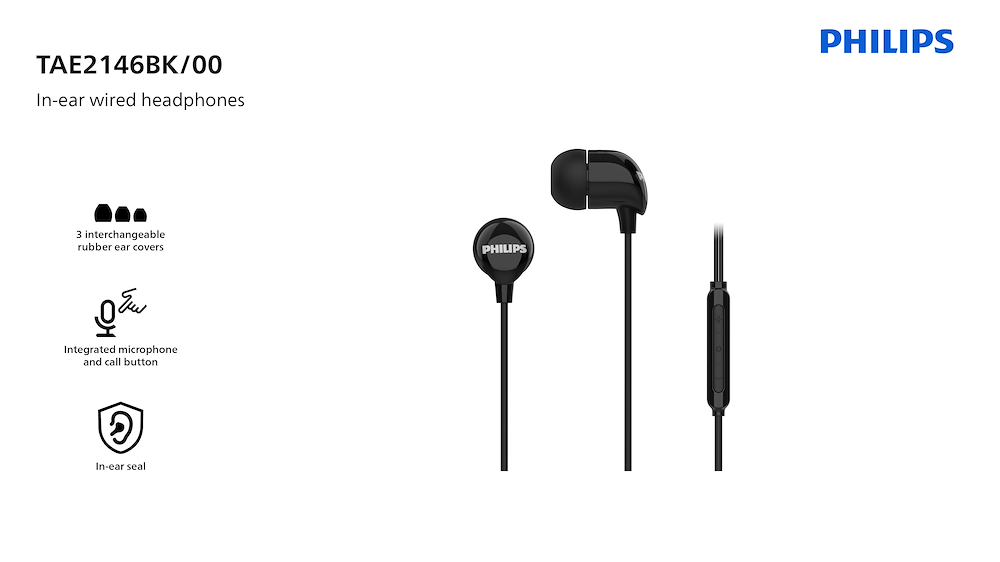 PHILIPS TAE2146BK - Cuffie in ear Philips USB-C