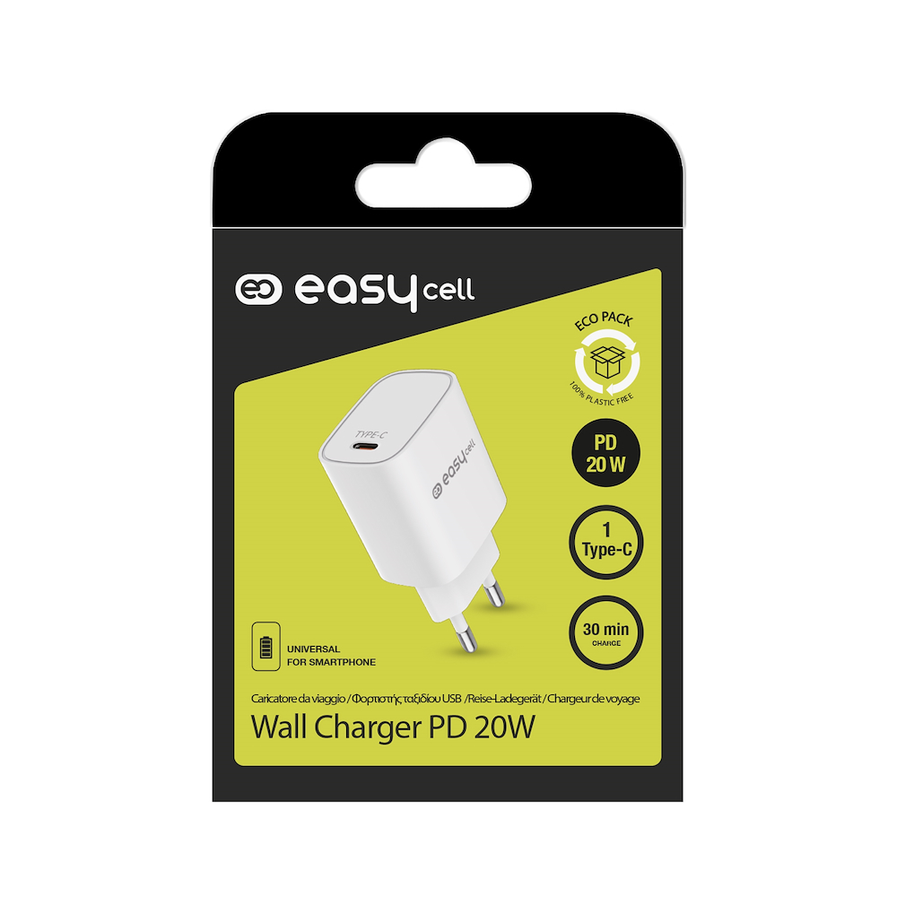EVENERGY ECPKTR1D20W - Caricatore USB-C 20W Bianco