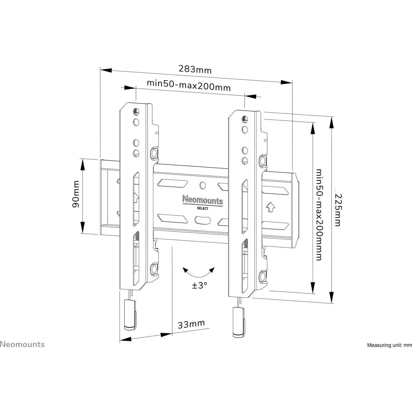 NEOMOUNTS 800WL30S-850BL14 - TV-Wandhalter 75''