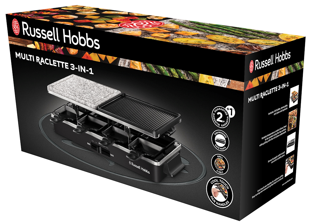 RUSSELL HOBBS 2628056 - 2628056 0596649 RACLETTE 1400W PIETRA/PIASTRA 8PADELLINE NERO RUSSELL HOBBS 2628056 - 2628056 0596649 RACLETTE 1400W PIETRA/PIASTRA 8PADELLINE NERO