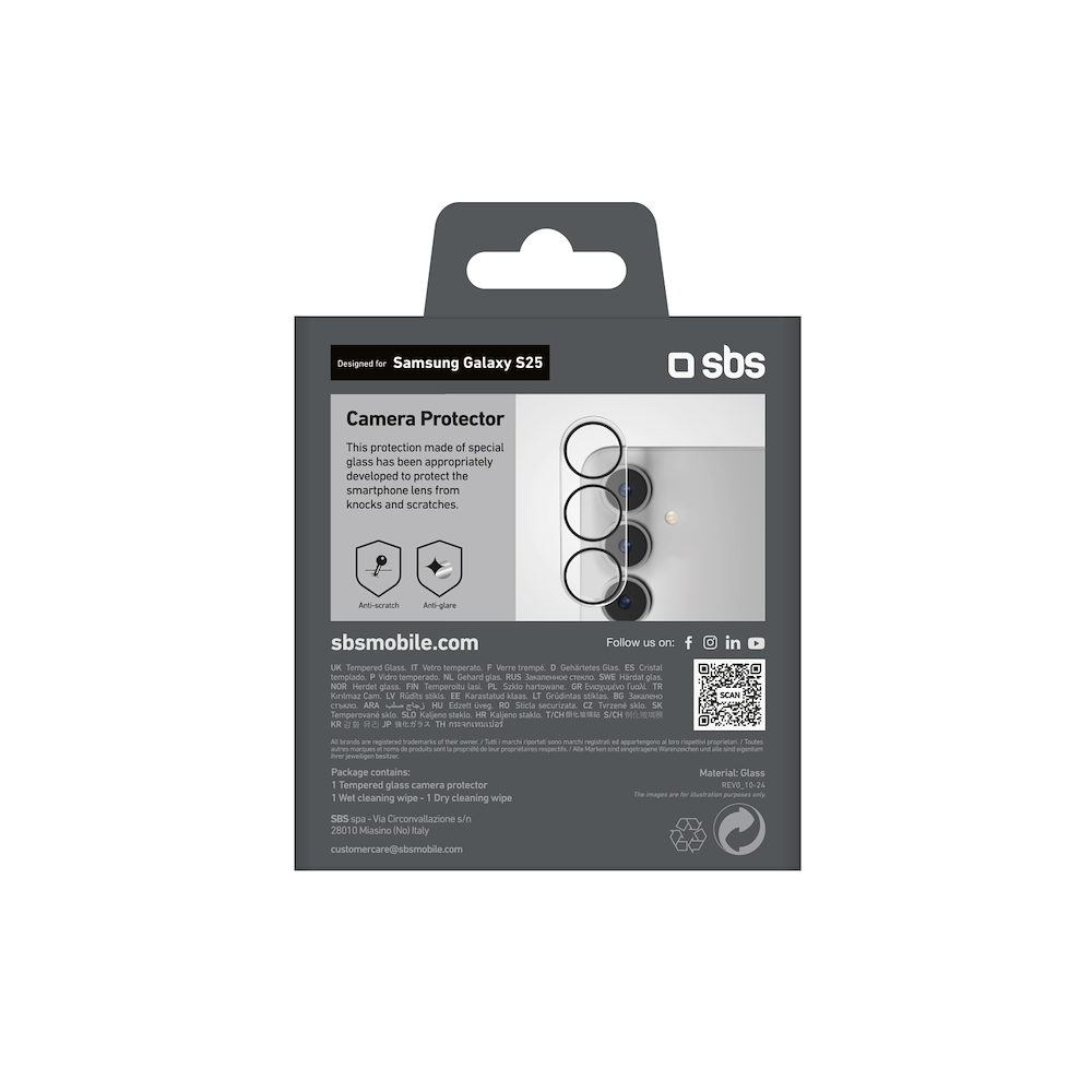 SBS TECAMGLSAS25 - Kameraobjektivglas für Galaxy S25