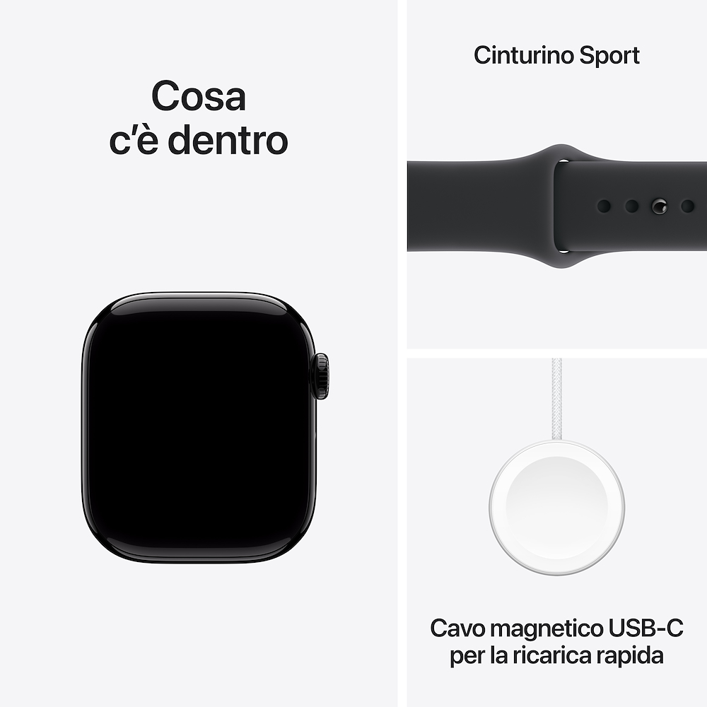 APPLE MEQT4QLA - Orologio Series 11 42mm Jet Black