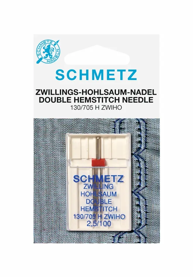 PFAFF 130/705 ZWIHO 2,5/100 - Nähmaschinennadeln Schmetz Zwillings-Hohlsaum-Nadel 130/705 ZWIHO 2,5/100