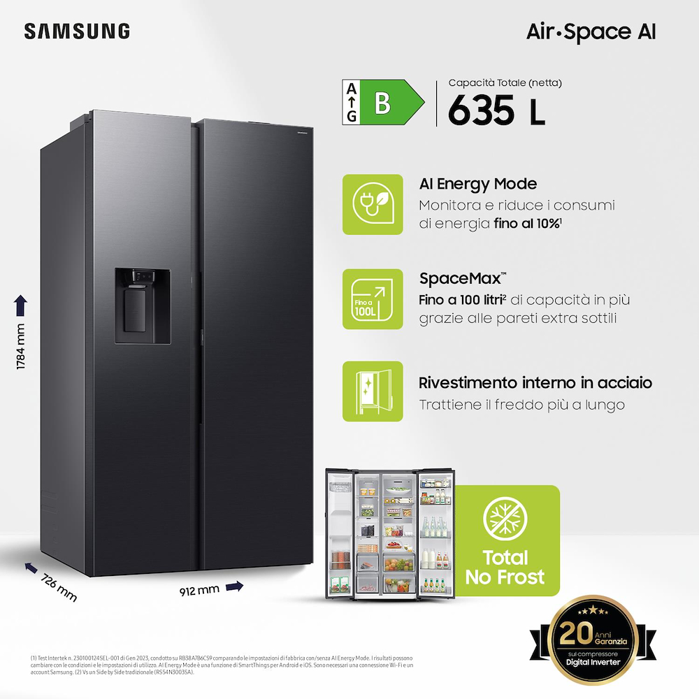 SAMSUNG RS80F66KBFEF - Samsung Side-by-Side Kühlschrank RS80F