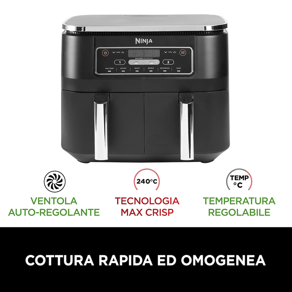 NINJA AF300EU - Ninja Foodi Dual Zone Heißluftfritteuse AF300EU