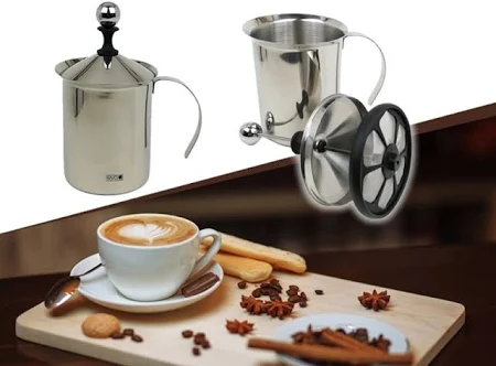 EVA 022119 - Cappuccino Cremer 3 Tassen Doppelboden Inox