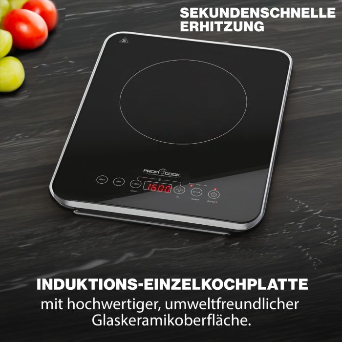 PROFICOOK 028173 - Einzelinduktionskochplatte 2000W Proficook