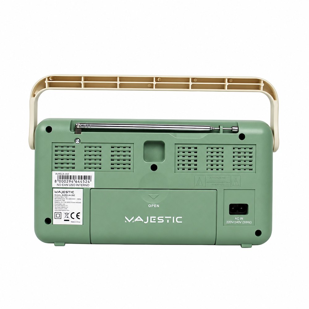 MAJESTIC AMELIASG 0756889 RADIO PORT.FM DOPPIO SISTEMA DI ALIMENTAZION.VERDE