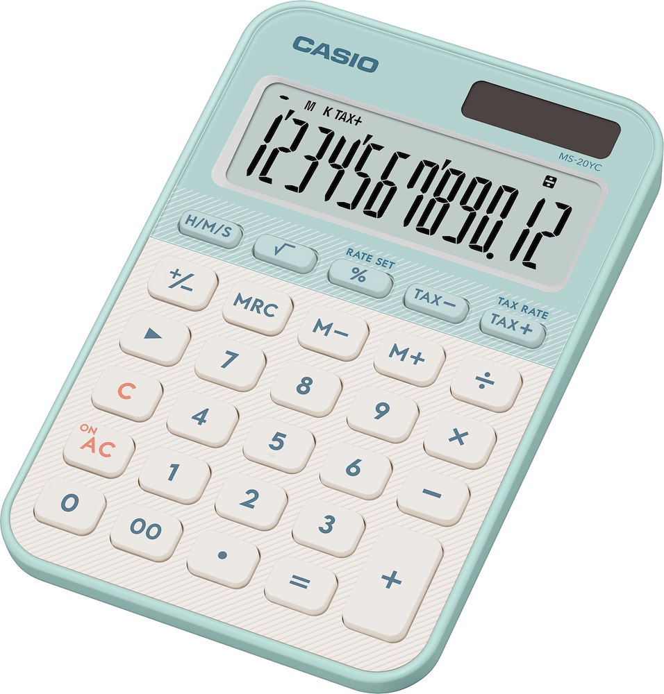 CASIO MS-20YC-LG - Grüne Tischrechner 12 Ziffern