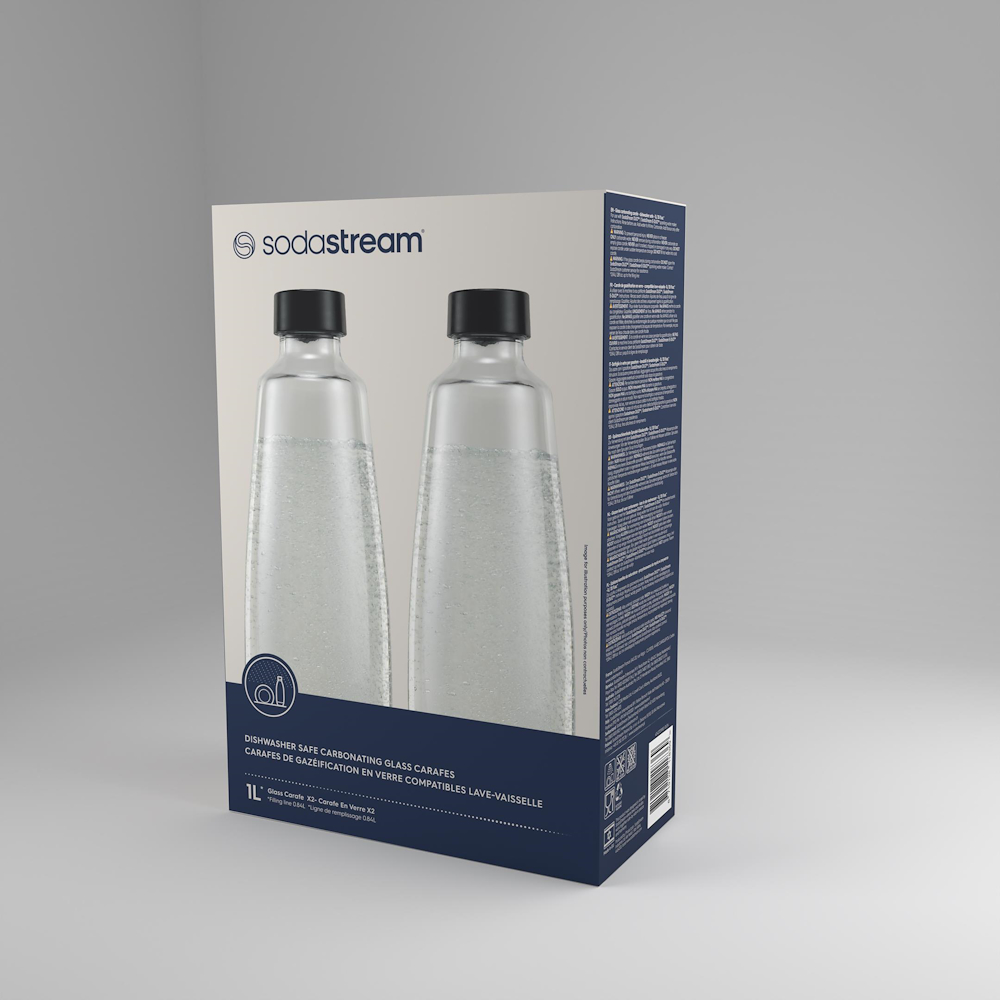 SODASTREAM 2270179 - 2270179 0598635 BIPACK BOTTIGLIE X GASATORE DUO 1LT VETRO 2PZ