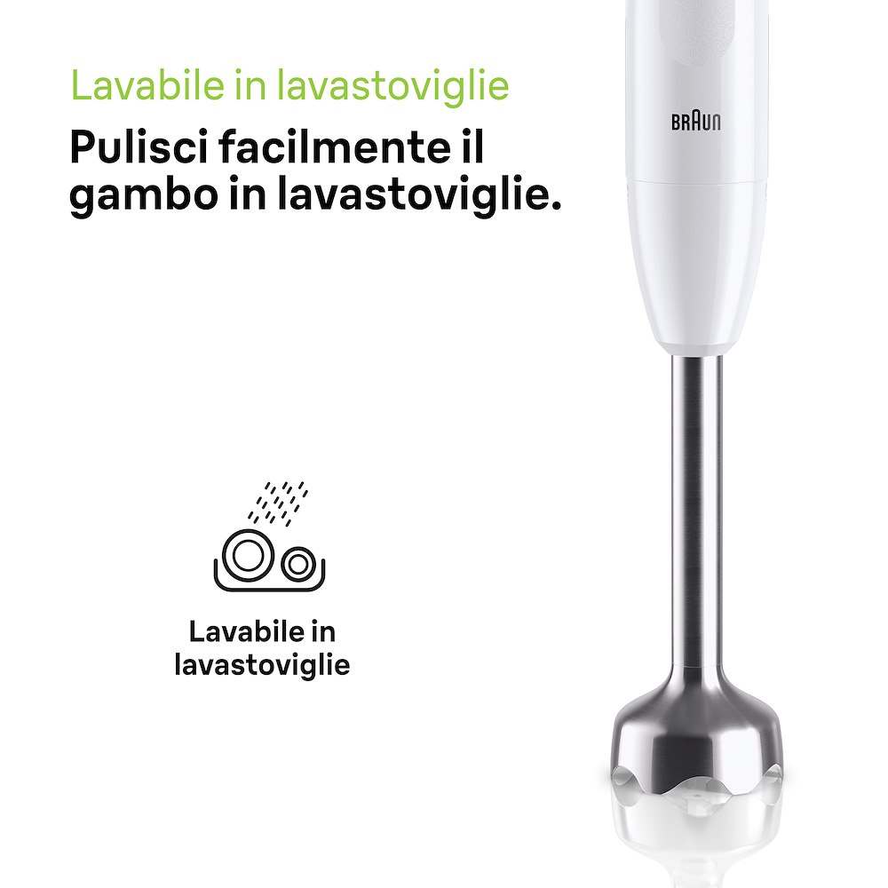 BRAUN MQ10202MWH - Minipimer 450W con accessori