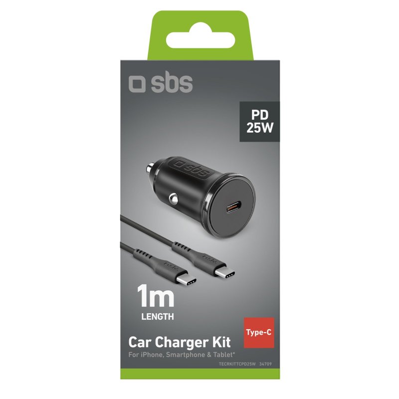 SBS TECRKITTCPD25W - Auto-Ladegerät Kit 25W USB-C