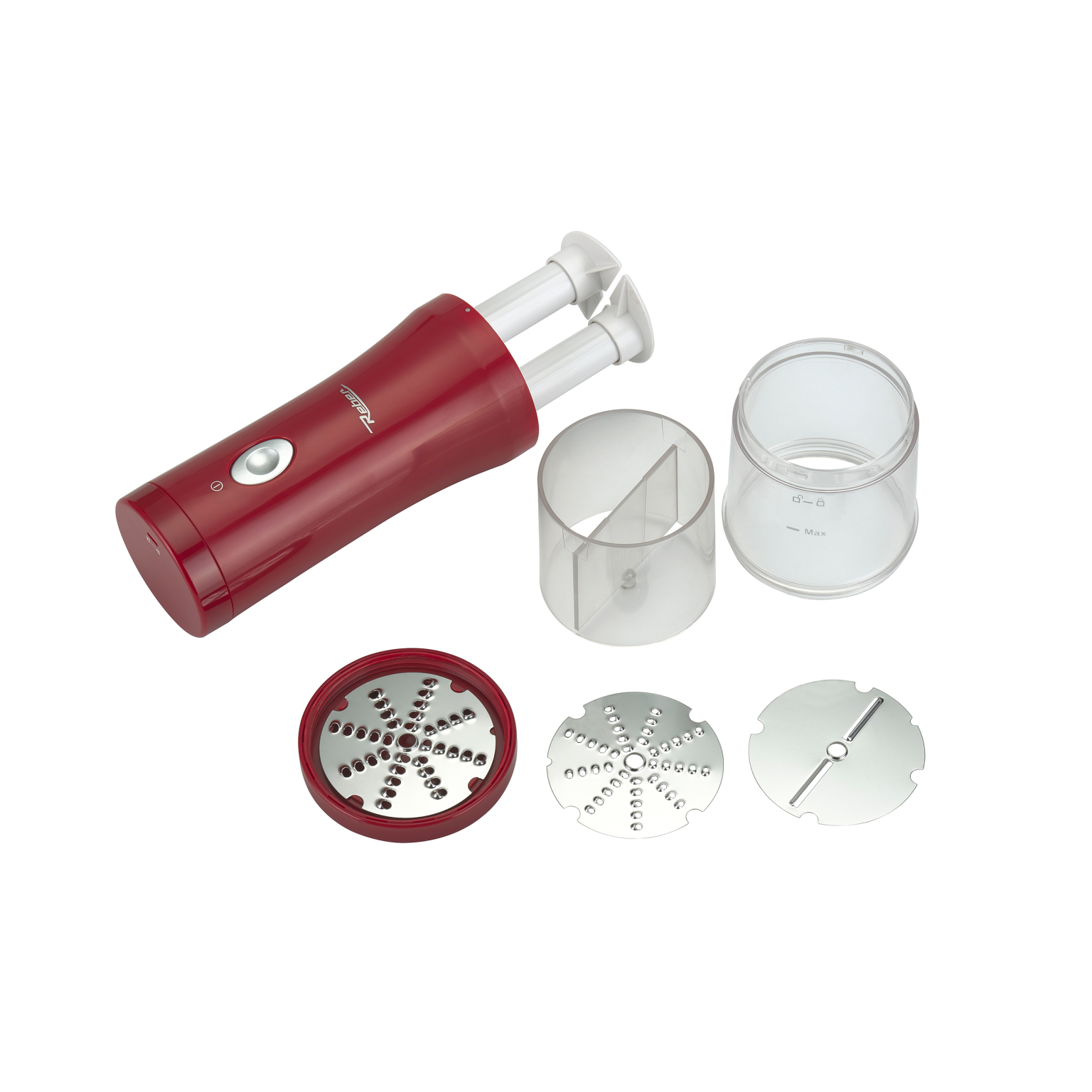 REBER G001 - Grattugia elettrica portatile senza fili rossa
