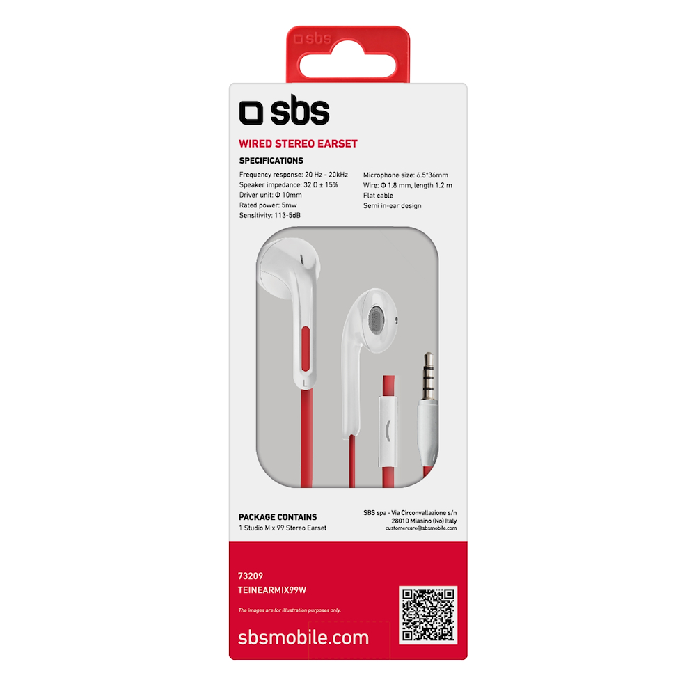 SBS TEINEARMIX99W - Auricolari stereo con microfono 3.5mm