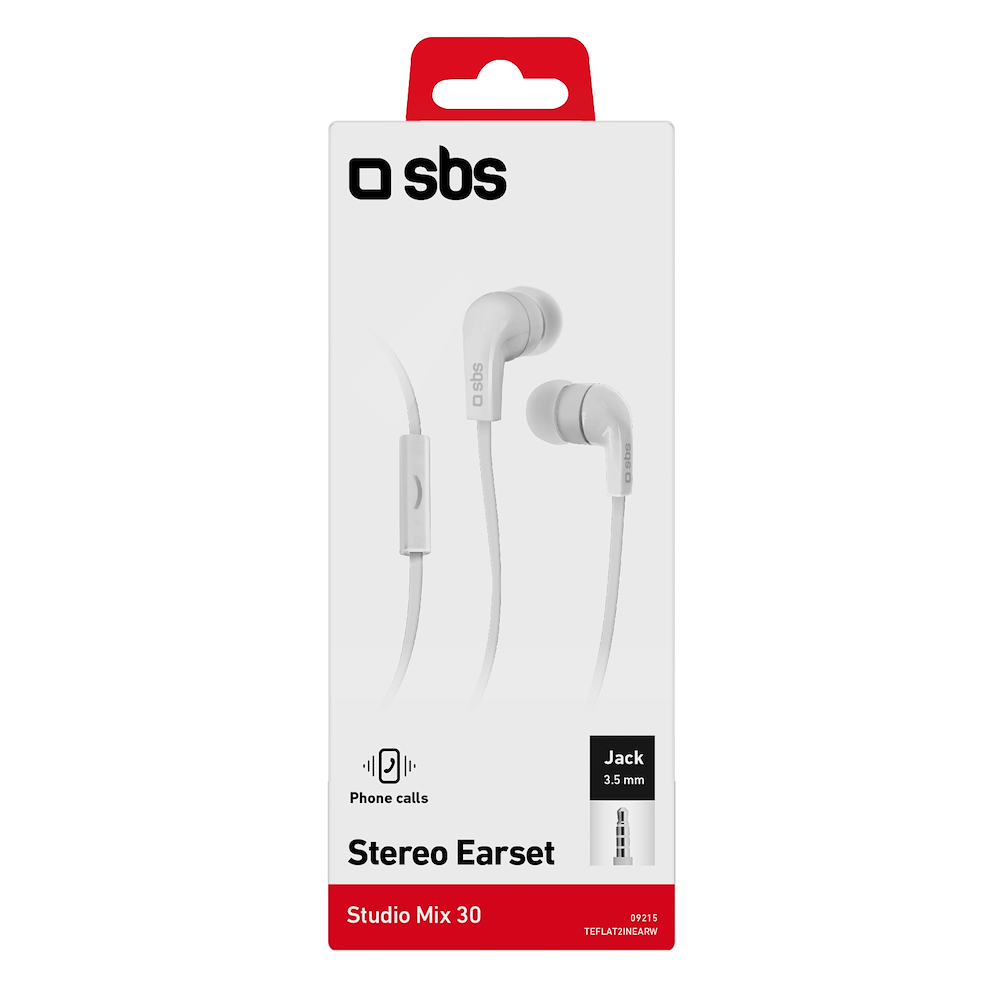 SBS TEFLAT2INEARW - Stereo In-Ear Ohrhörer Weiß