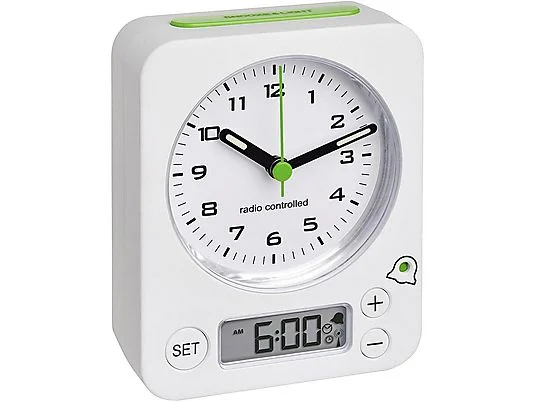TFA 60.1511.02.04 - Funkwecker COMBO weiß-grün