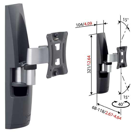 Vogel's EFW 6125 Wandhalterung für LCD 14-22" silber/schwarz
