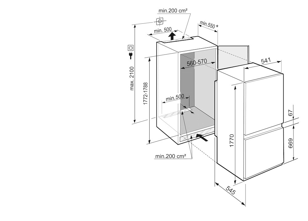 LIEBHERR ICSE5103 - Liebherr Kombikühlschrank 264L mit Display