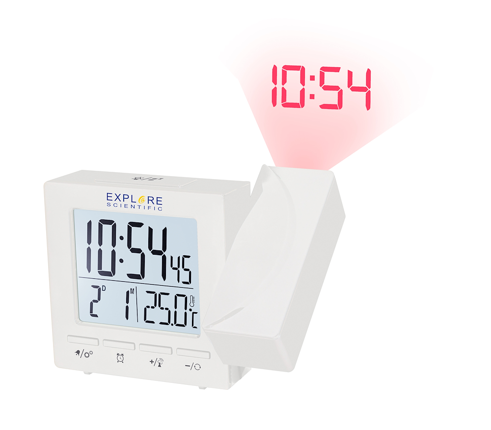 EXPLORE SCIENTIFIC RDP1001WHITE - Digitaluhr mit Projektionsfunktion