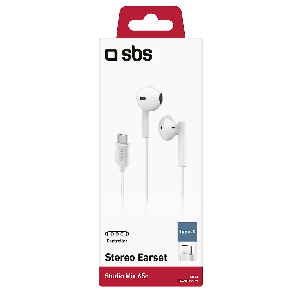 SBS TEEARTYCAPW - Cuffie  Semi In-Ear USB-C Bianche