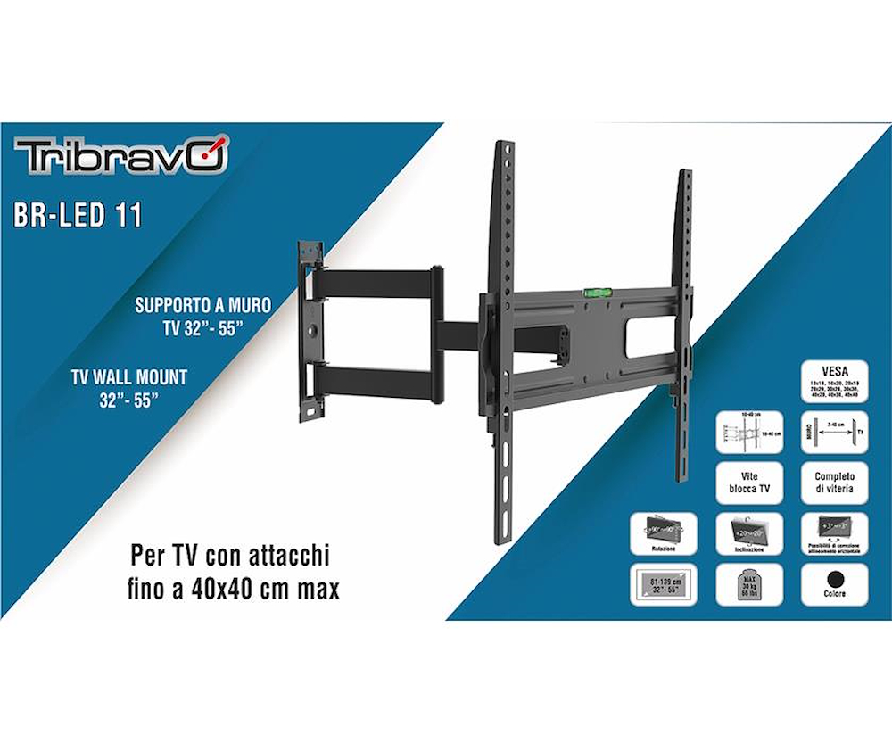 BRAVO 92402649 - 92402649 0721069 SUPP.TV 32-55" MAX.30KG INCL.ROT. BR-LED 11 LIGHT