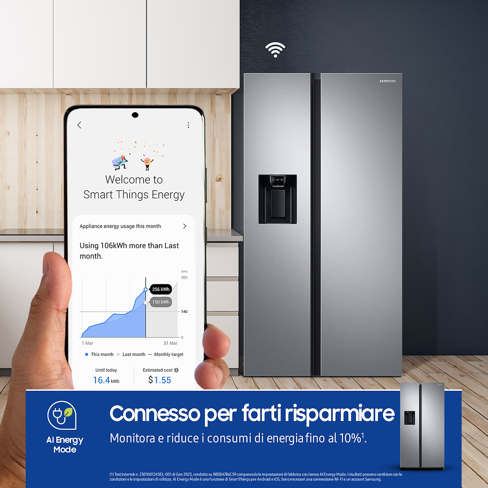 SAMSUNG RS65DG54M3SLEF - Side by Side Kühlschrank mit Wasserspender