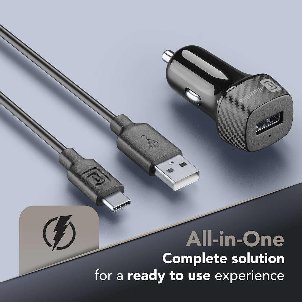 CELLULAR LINE CBRKIT18WTYCK - Caricabatterie Auto 18W USB-C