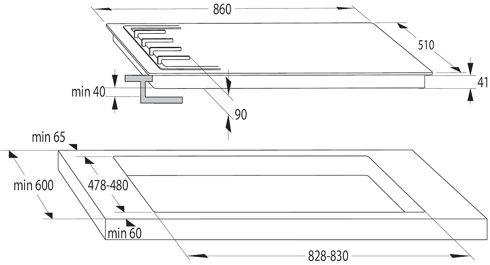 HISENSE GM973XF - Piano Cottura Gas 90cm