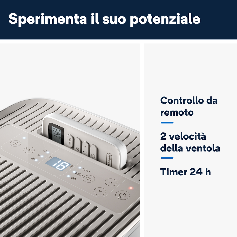 DE LONGHI PACES72CLASSIC - Condizionatore Portatile 2.1KW Beige