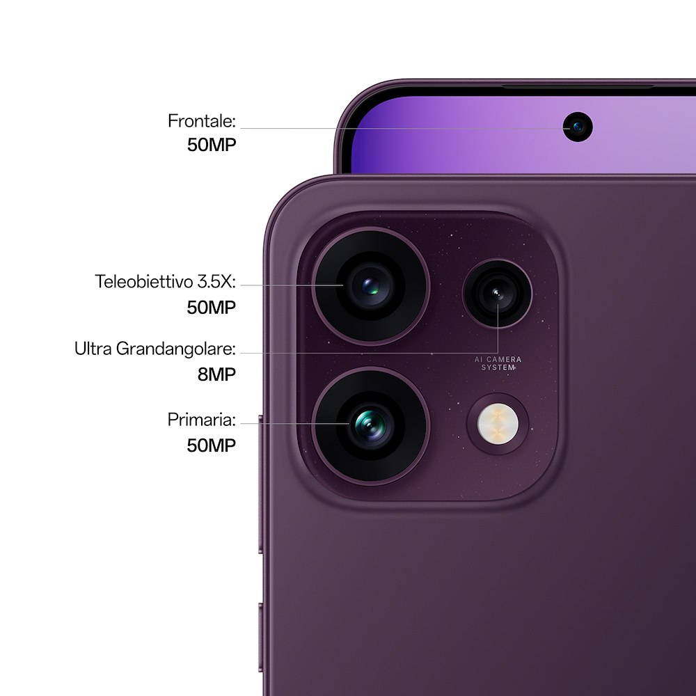 OPPO RENO16F5GPURPLEBLACK - Smartphone 5G con Fotocamera Tripla