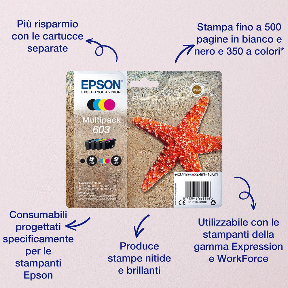 EPSON C13T03U44020 - C13T03U44020 0517618 CART.INK-JET STELLA MARINA 603 GIALLO