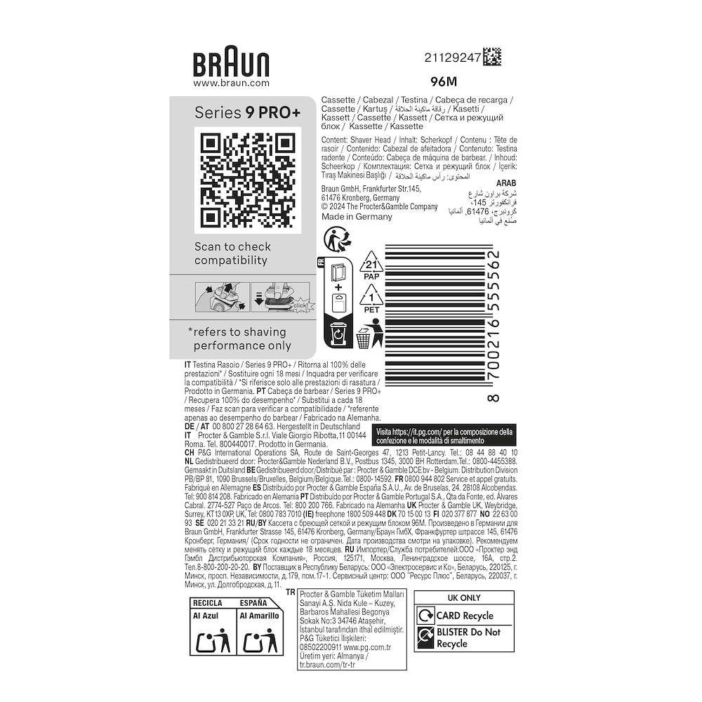 BRAUN 96M - Ersatzkopf Series 9
