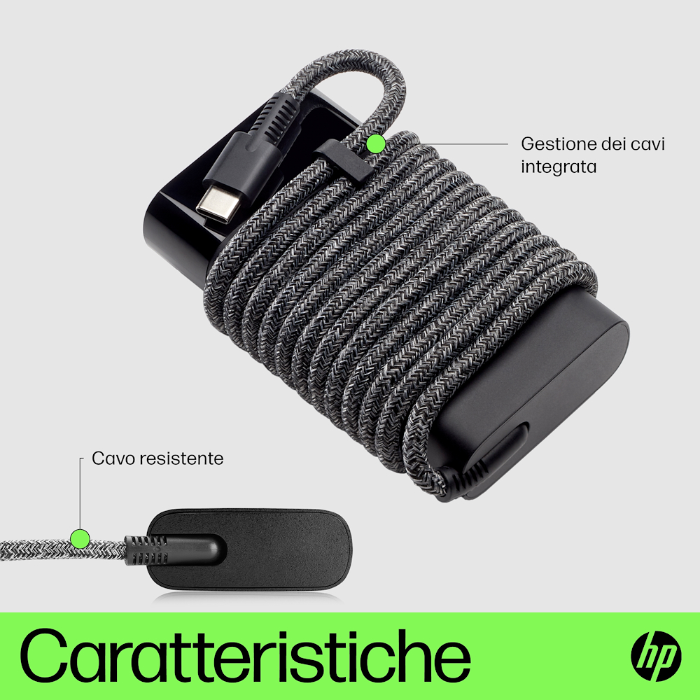 HP 671R2AA - Alimentatore USB-C 65W Compatto