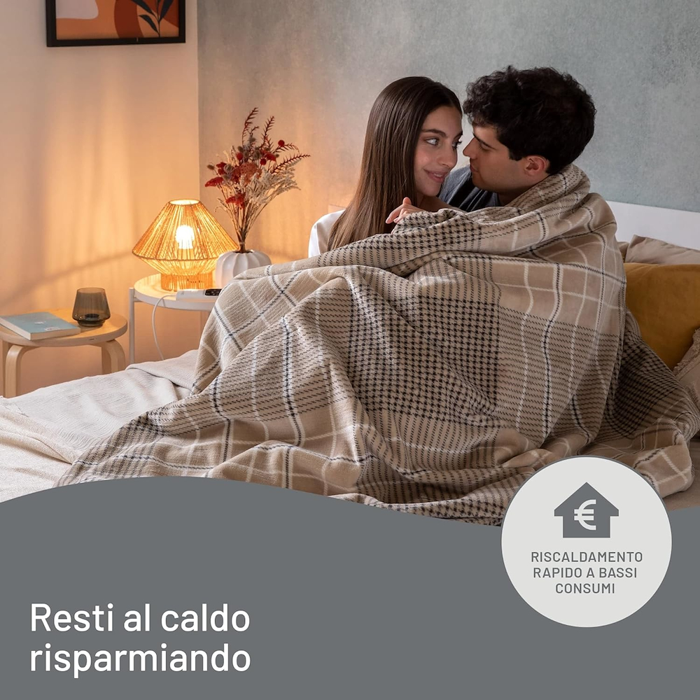 IMETEC 16936 - Plaid Riscaldabile 180x140 cm con 6 temperature