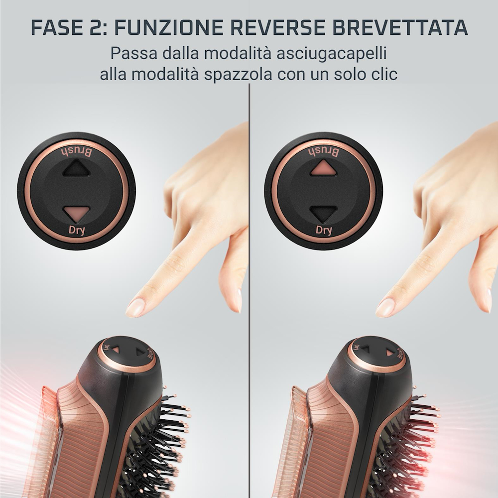 ROWENTA CF9840 - Rowenta Reverso 2-in-1 Asciugacapelli e Spazzola ad Aria Calda