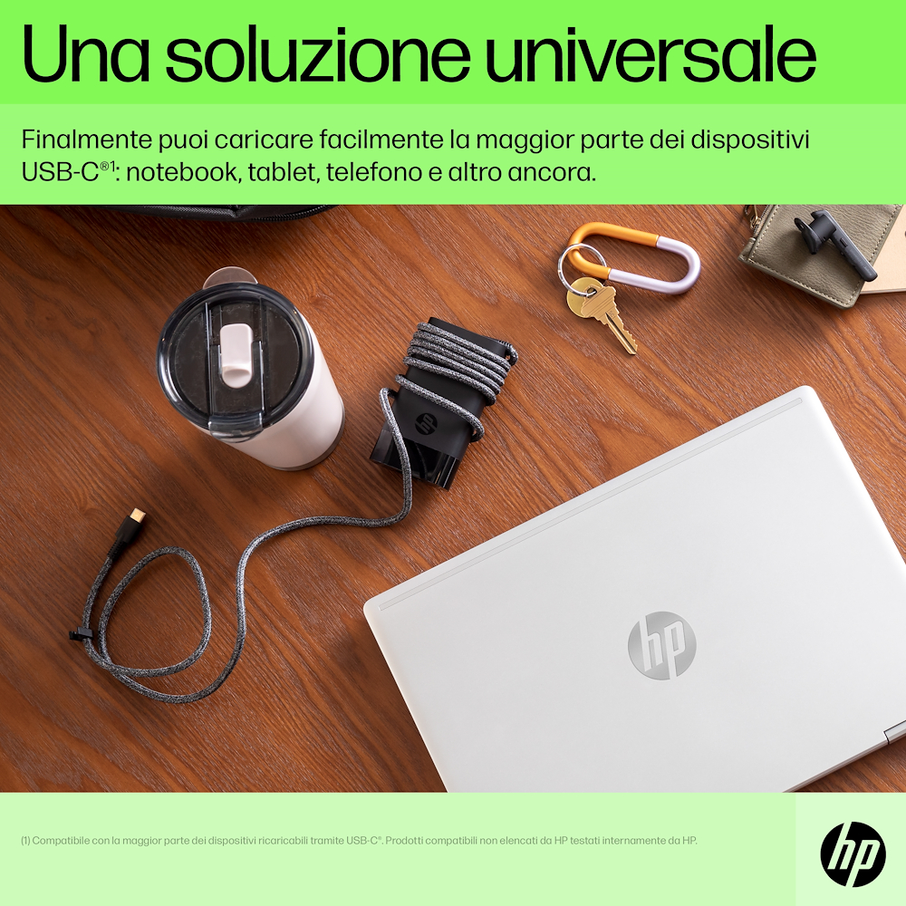 HP 671R2AA - Alimentatore USB-C 65W Compatto