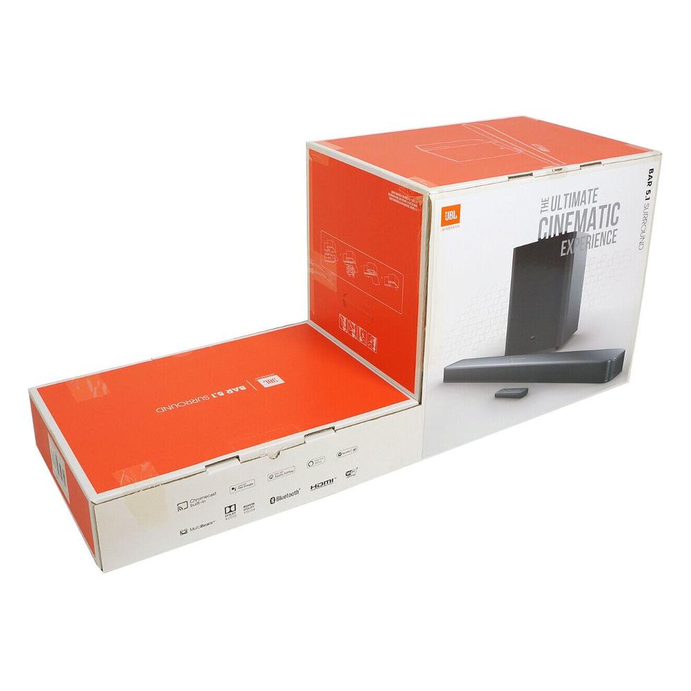 JBL JBLBAR51IMBLKEP - Bar 5.1 Surround Soundbar mit 550W Leistung, Bluetooth, WLAN und HDMI