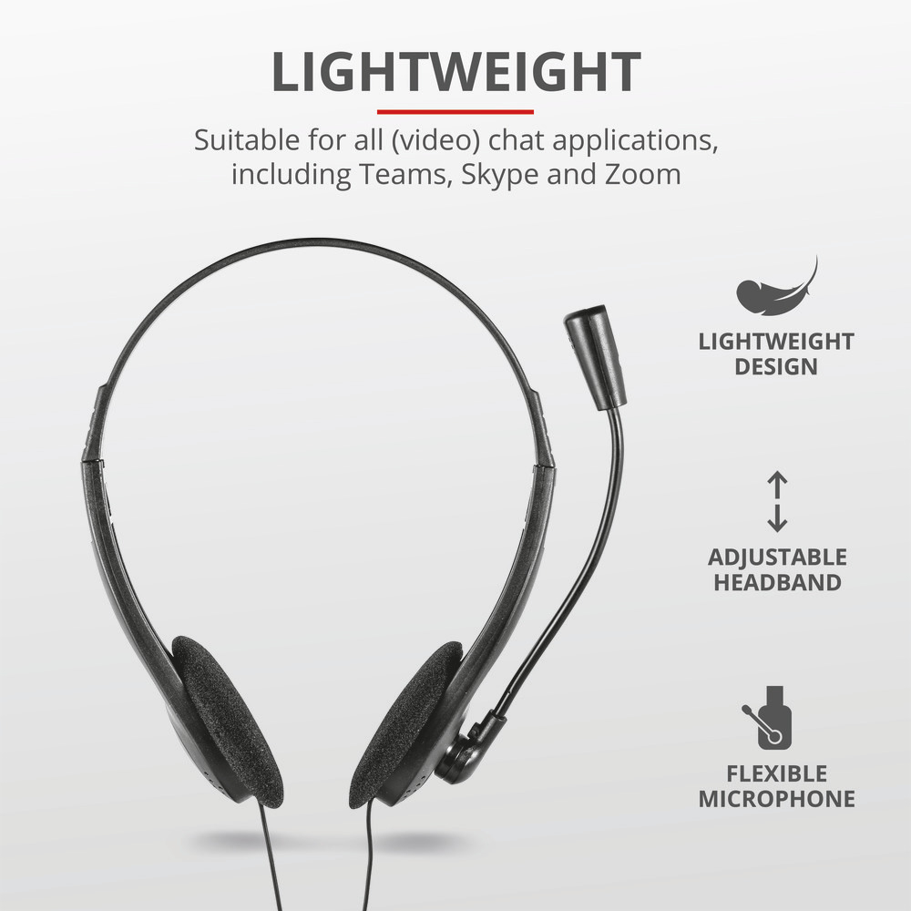 TRUST 21665 - 21665 0393644 HEADSET ON HEAR 70-20000HZ 89DB C/MIC. NERO