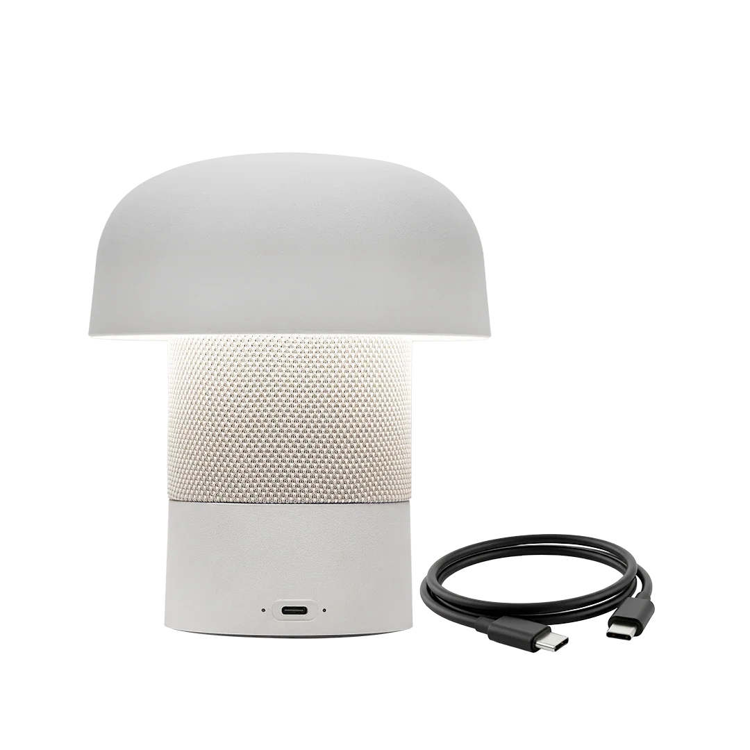 Kooduu SENSAPLAYMINIJBLWHITE - Tragbarer Bluetooth-Lautsprecher mit LED-Licht