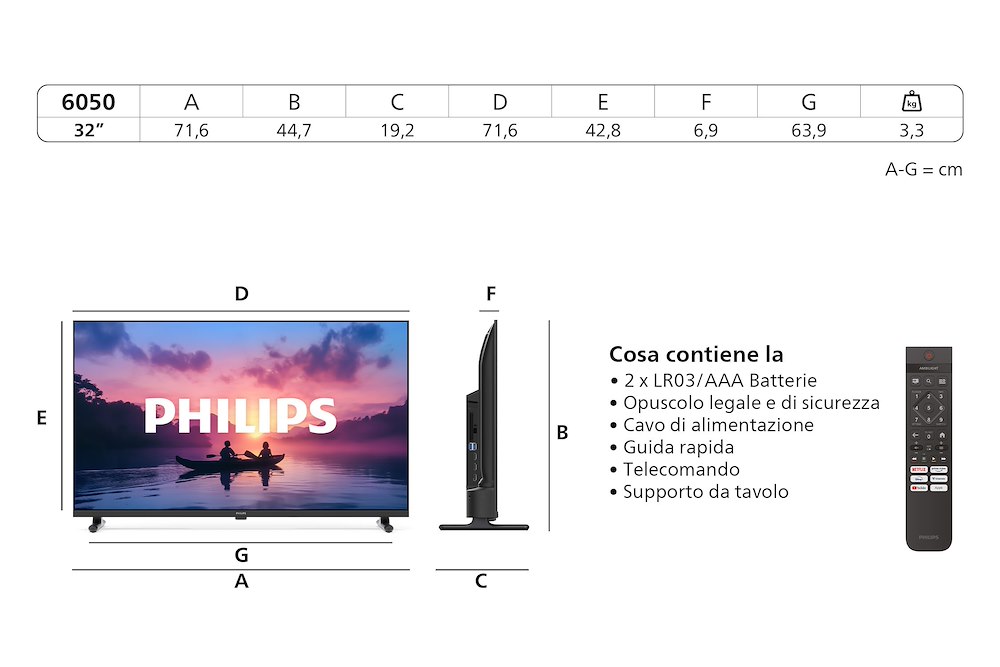 PHILIPS 32PHS6050 - Smart LED Fernseher 32" in HD
