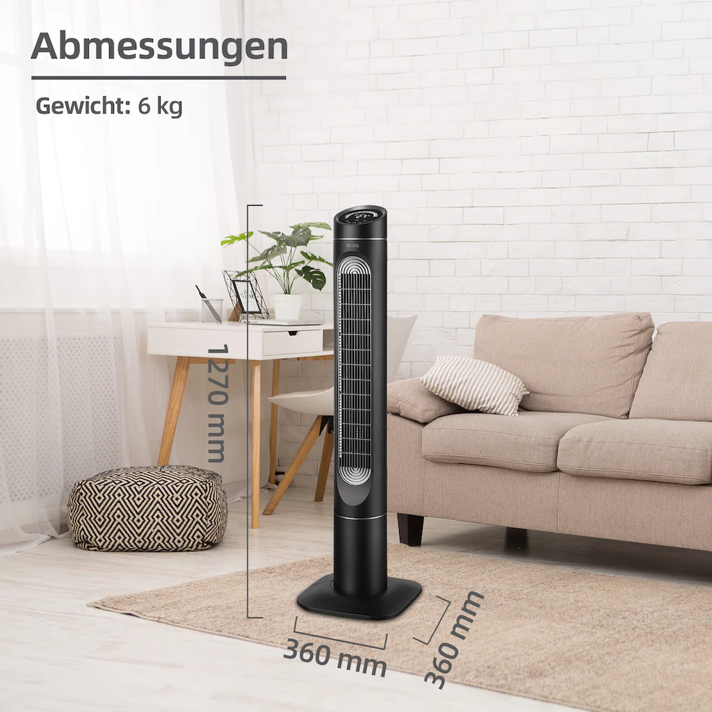BE COOL BC50TFWTS - Turmventilator 127cm mit Display