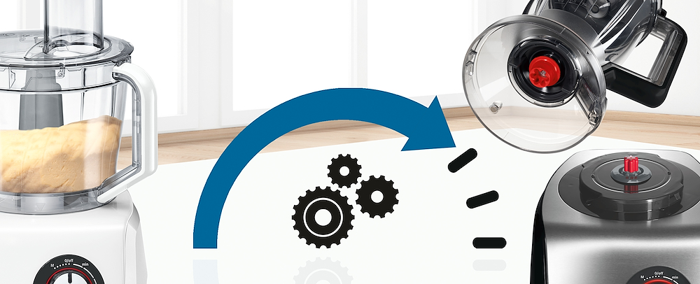 BOSCH MC812W501 - Bosch Küchenmaschine 1000W mit Mixer weiß