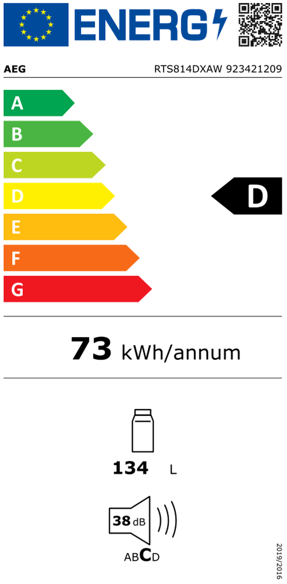 AEG RTS814DXAW - RTS814DXAW Tischkühlschrank