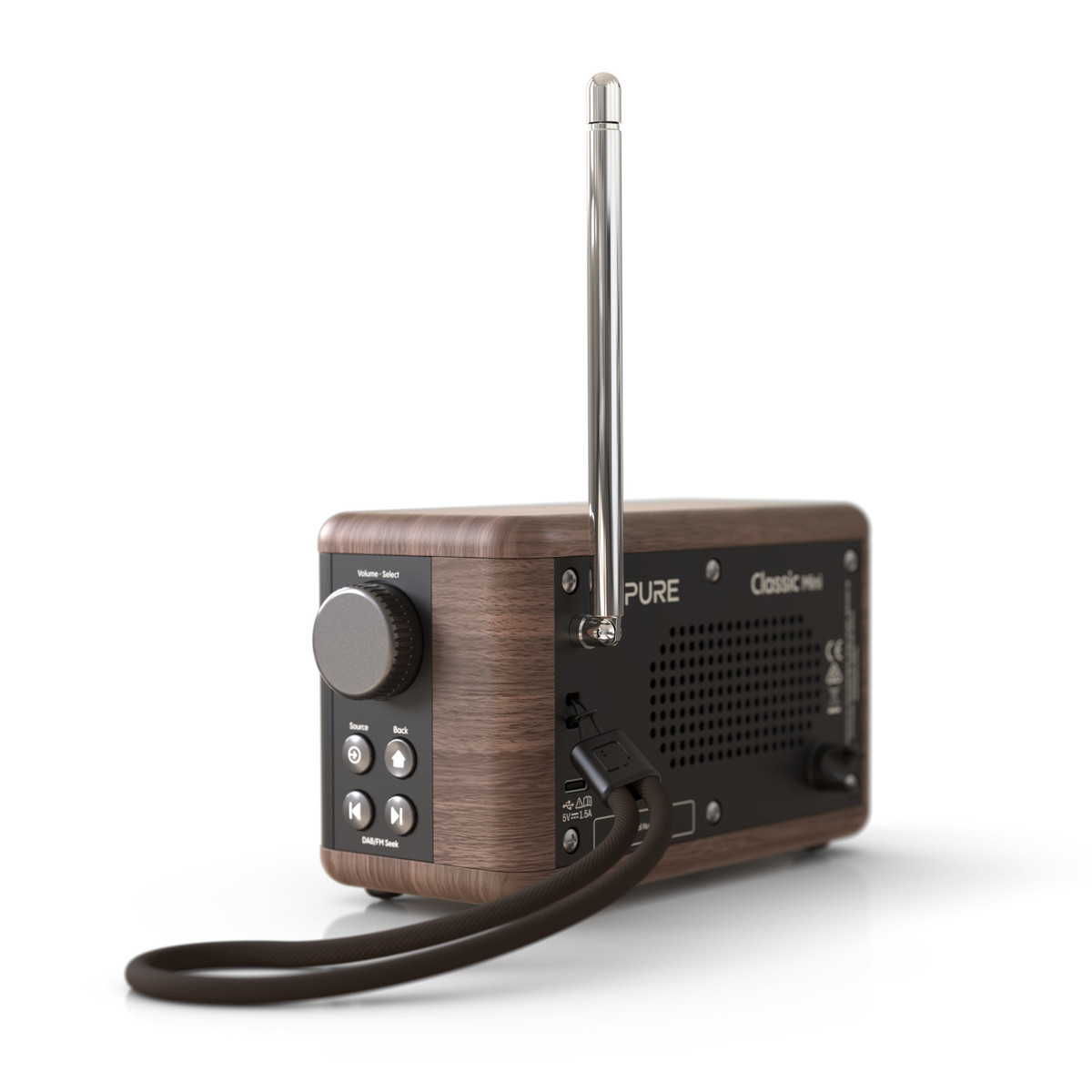 PURE 253799 - Classic Mini – Tragbares Digitalradio mit DAB+, FM und Bluetooth in Cotton White