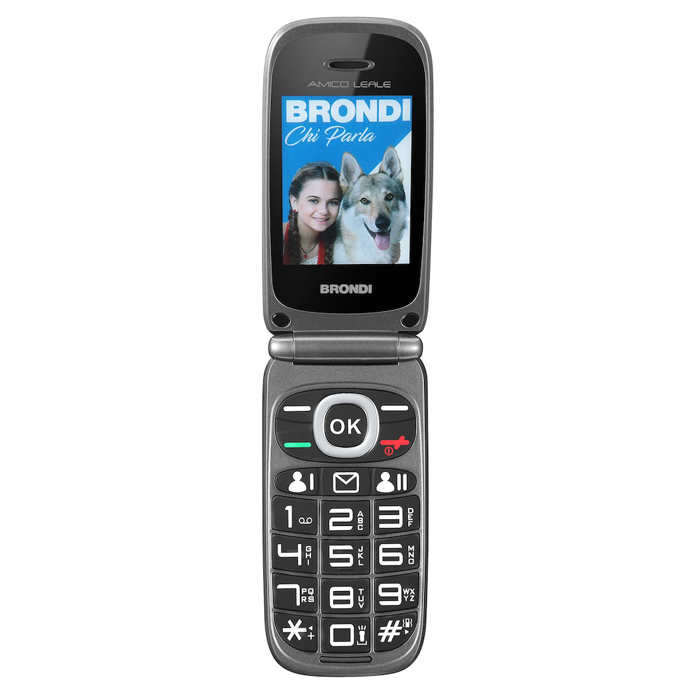 BRONDI AMICOLEALENEROMETAL - Telefono Brondi Amico Leale Dual SIM